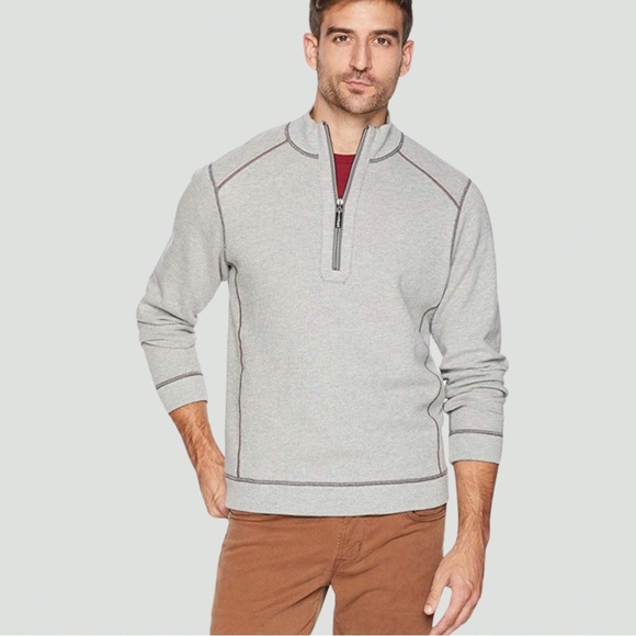 Tommy Bahama | Reversible Pullover | Flipsider | Half Zip | Gray | Large - Picture 4 of 15